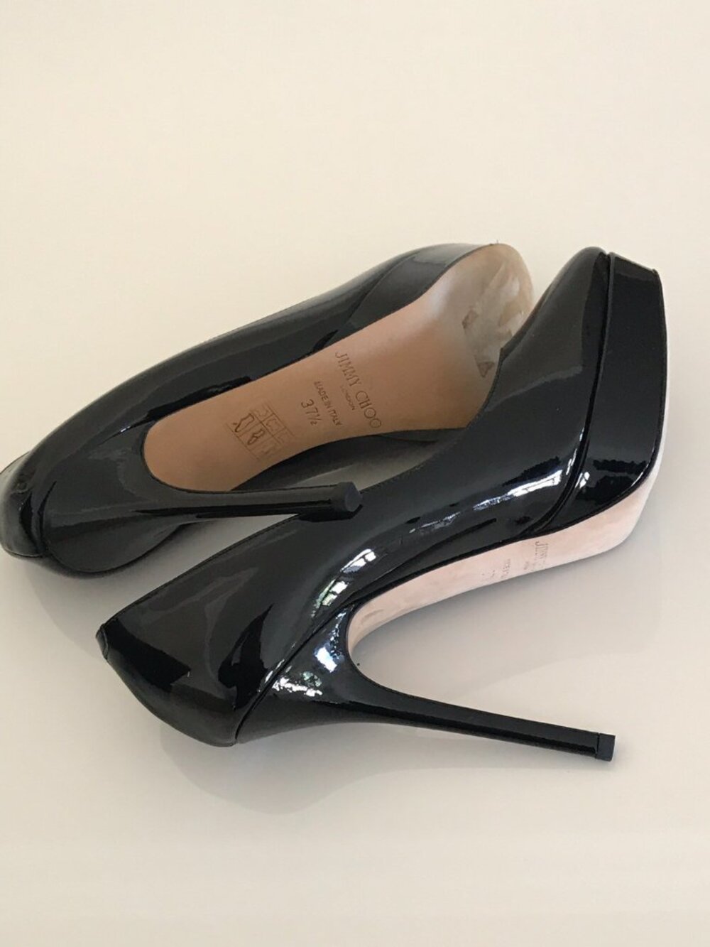 JIMMY CHOO Cosmic Black Patent Pump Heels - Picture 8 of 8